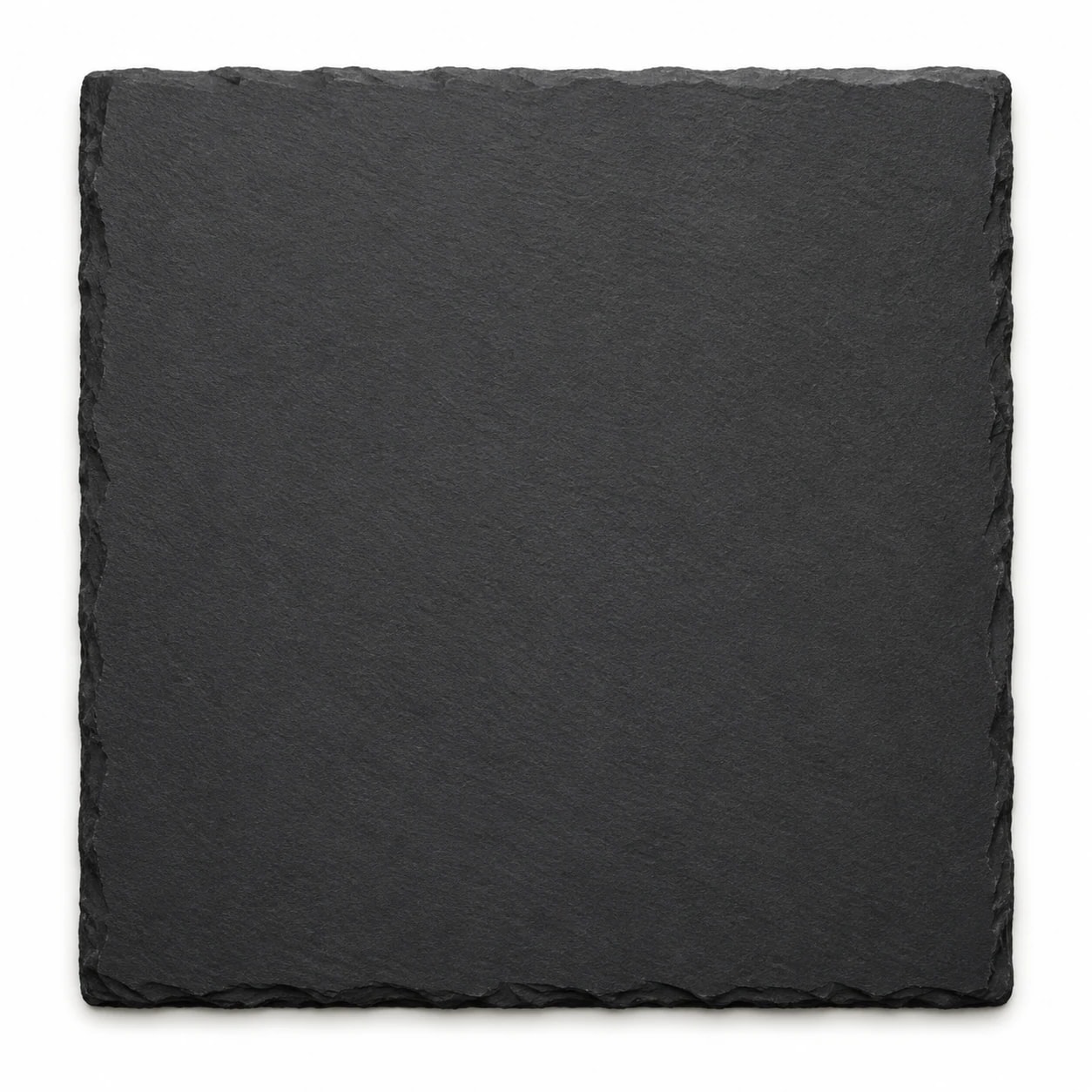 Čelní pohled na prázdné břidlicové prkénko 20 × 20 cm pro návrh gravírování